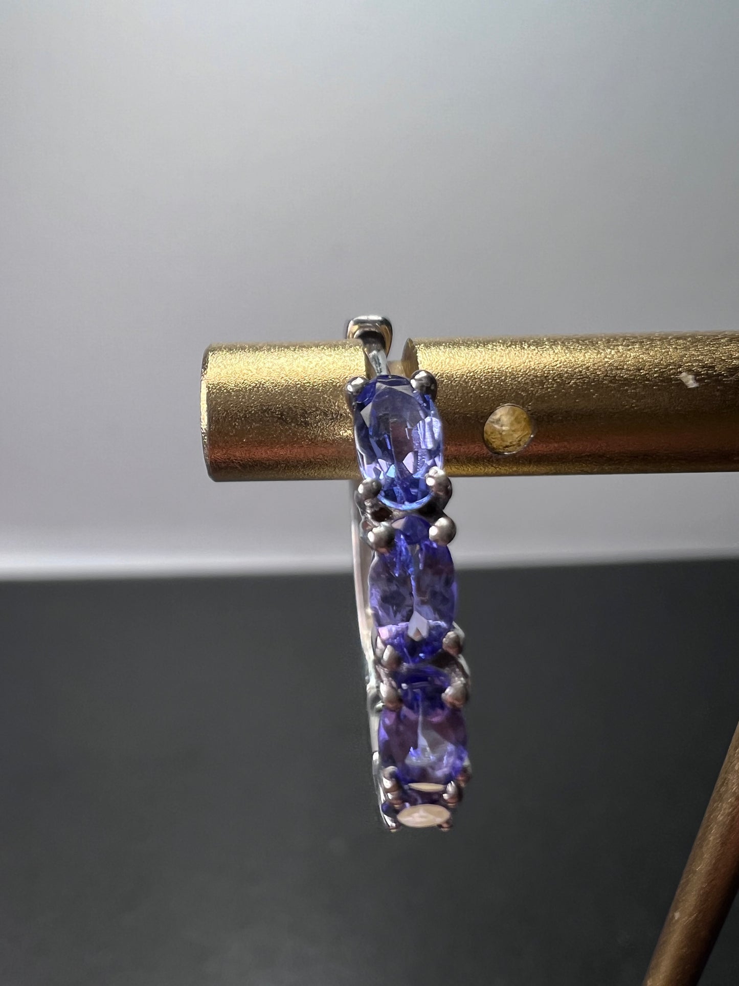 Tanzanite Hoop Earrings in Platinum Over Sterling Silver 2.35 ctw