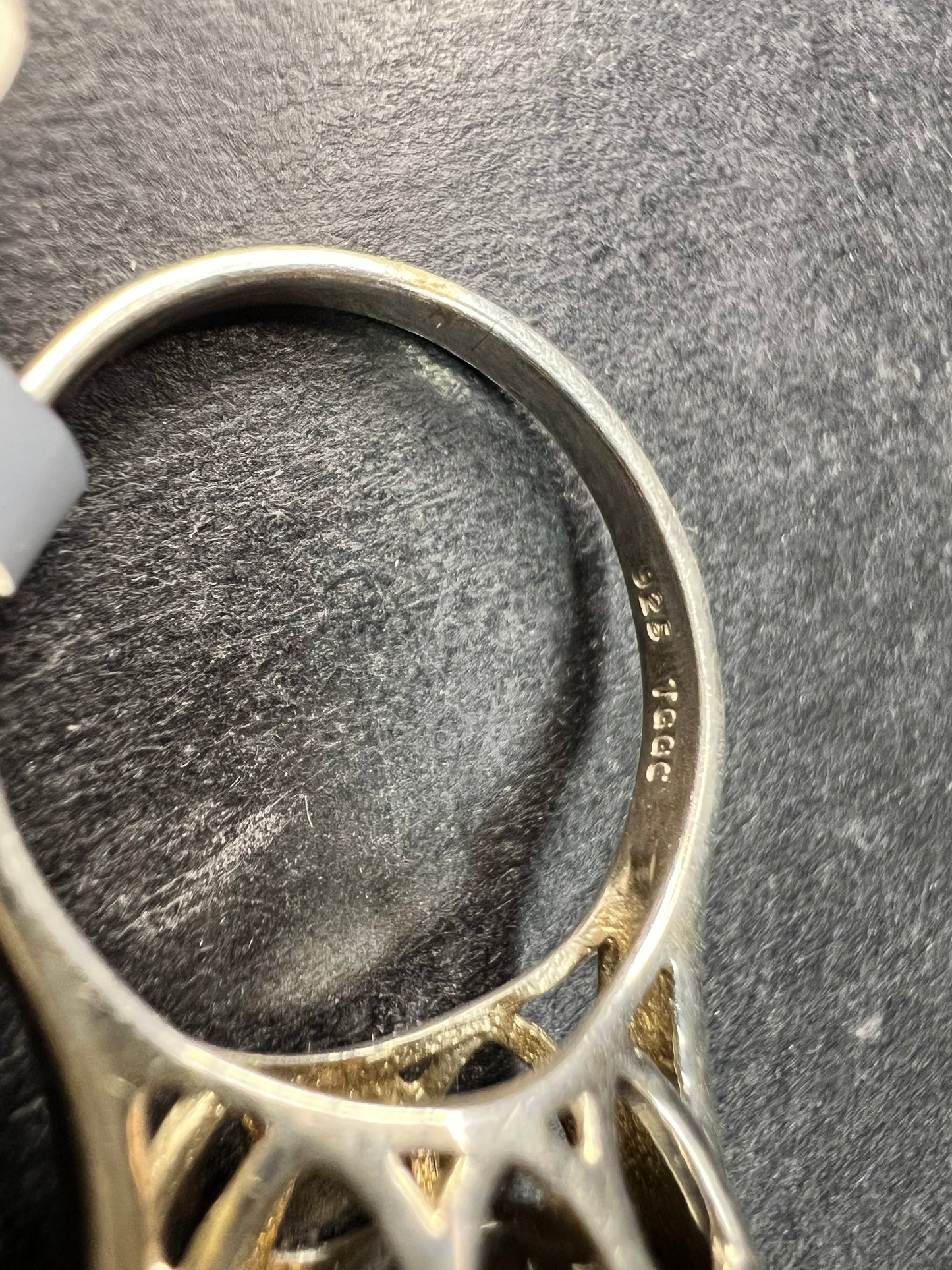 Smoky Quartz 925 Sterling Silver Statement Ring Size 9