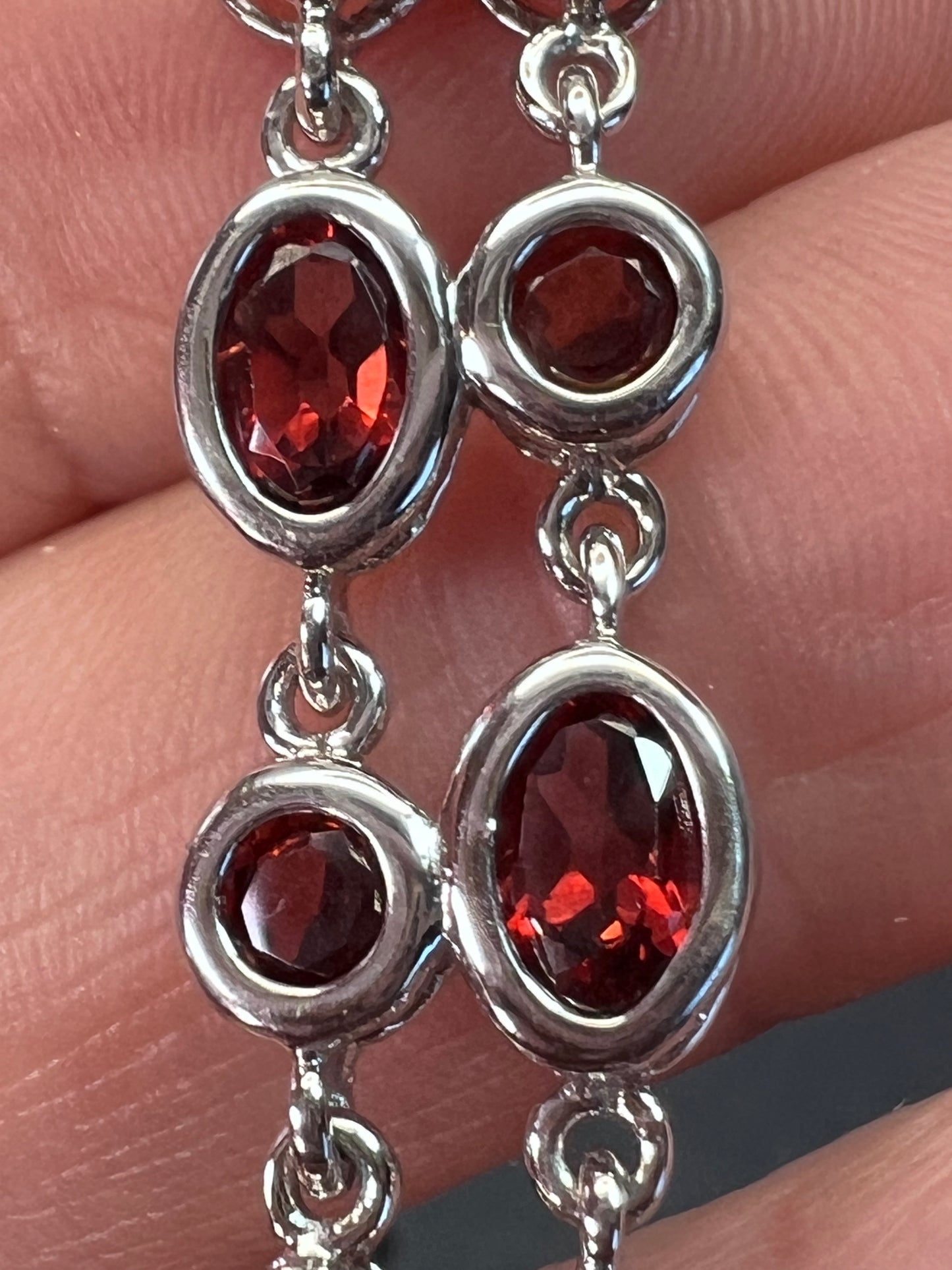 Garnet and Sterling silver bubble bracelet