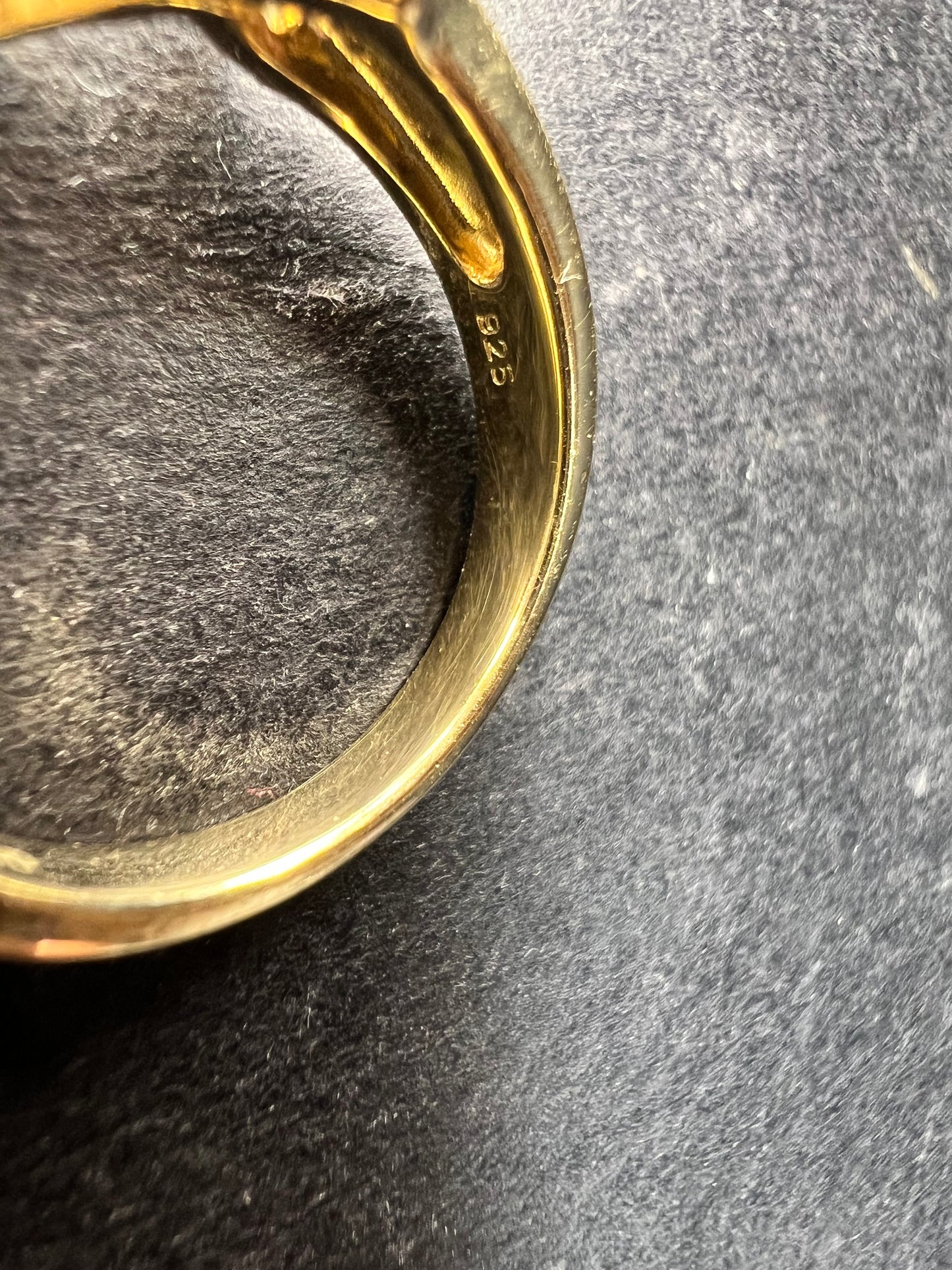 Ametrine Citrine Amethyst Ring Gold Plated 925 Size 7