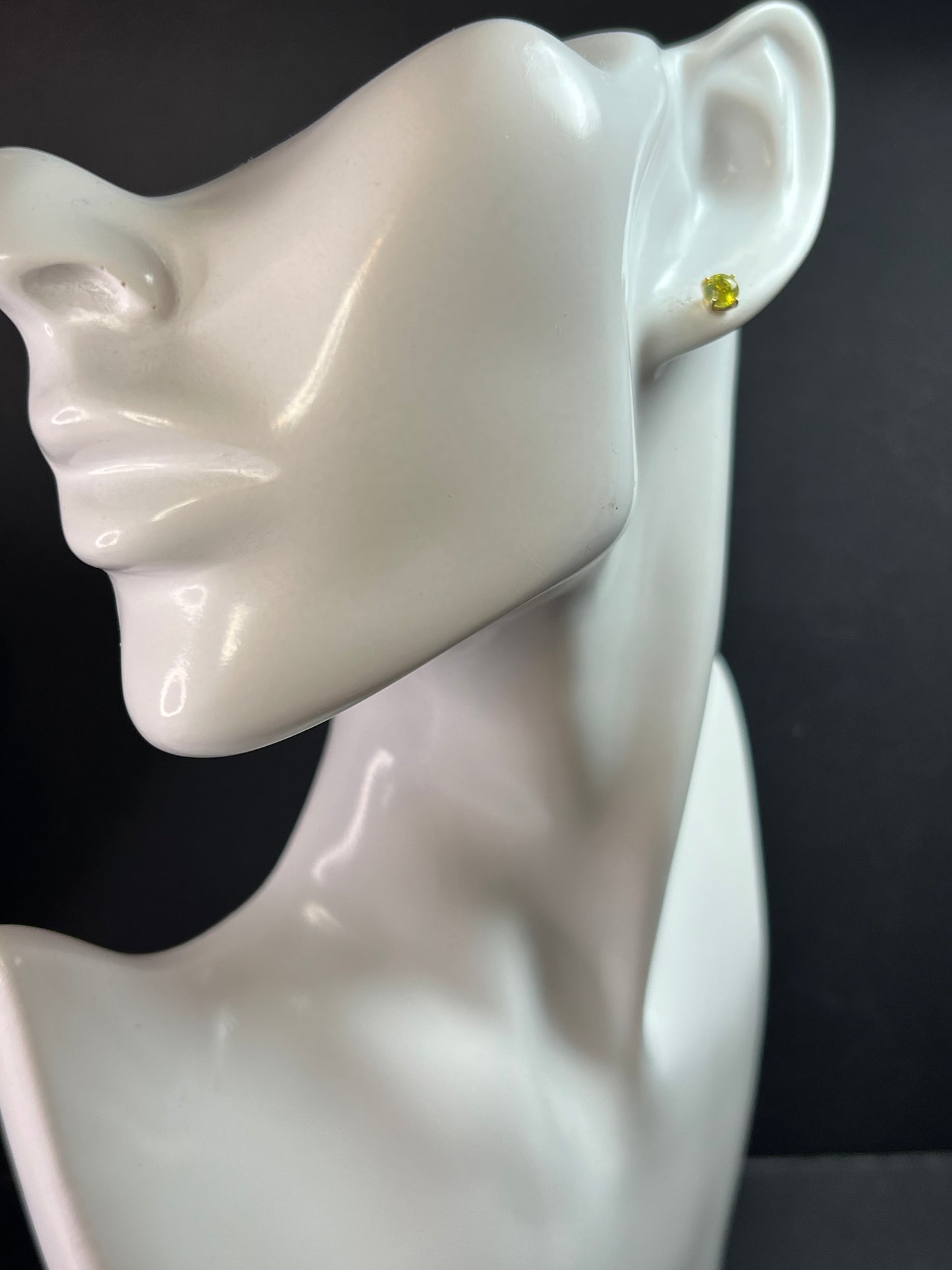 Rare Sphene Titanite Stud Earrings in 14k Yellow Gold