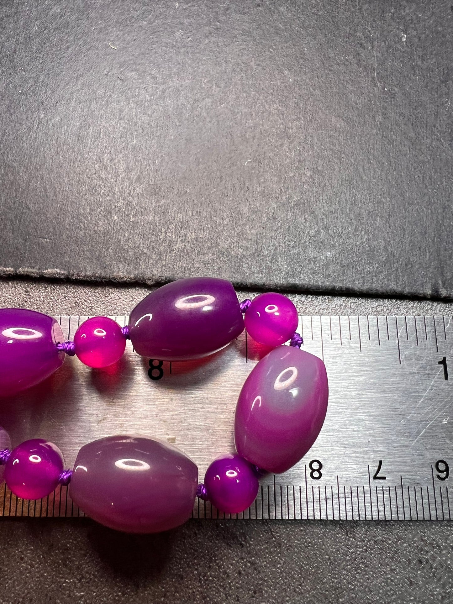 NEW purple agate 18 inch necklace with sterling silver clasp