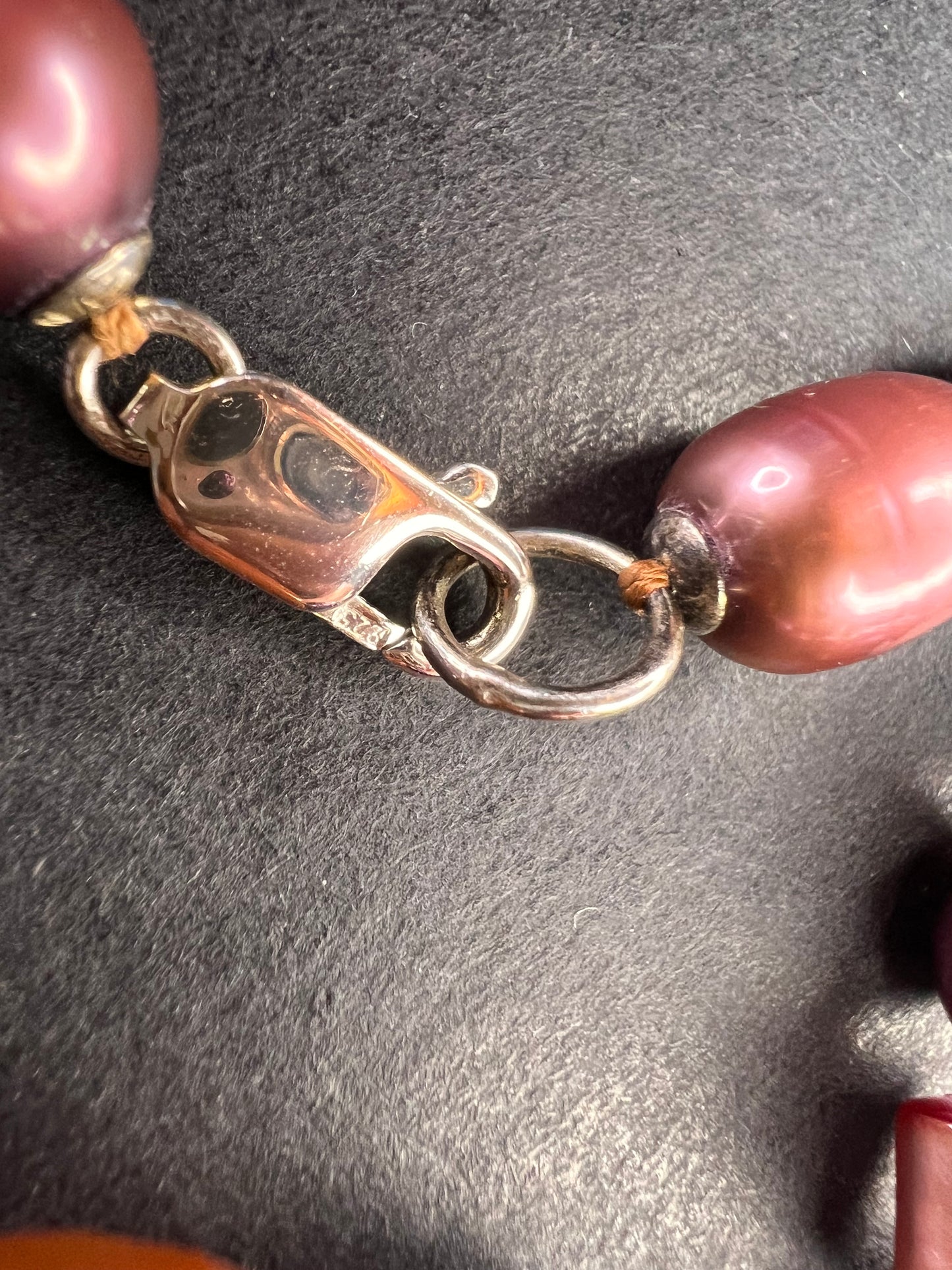 NEW carnelian and freshwater pearl multi strand necklace with sterling silver clasp