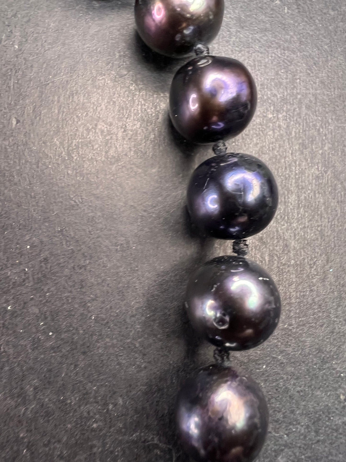 New Black Cultured Freshwater Pearl Necklace 11mm, 18–20”, 925 Silver