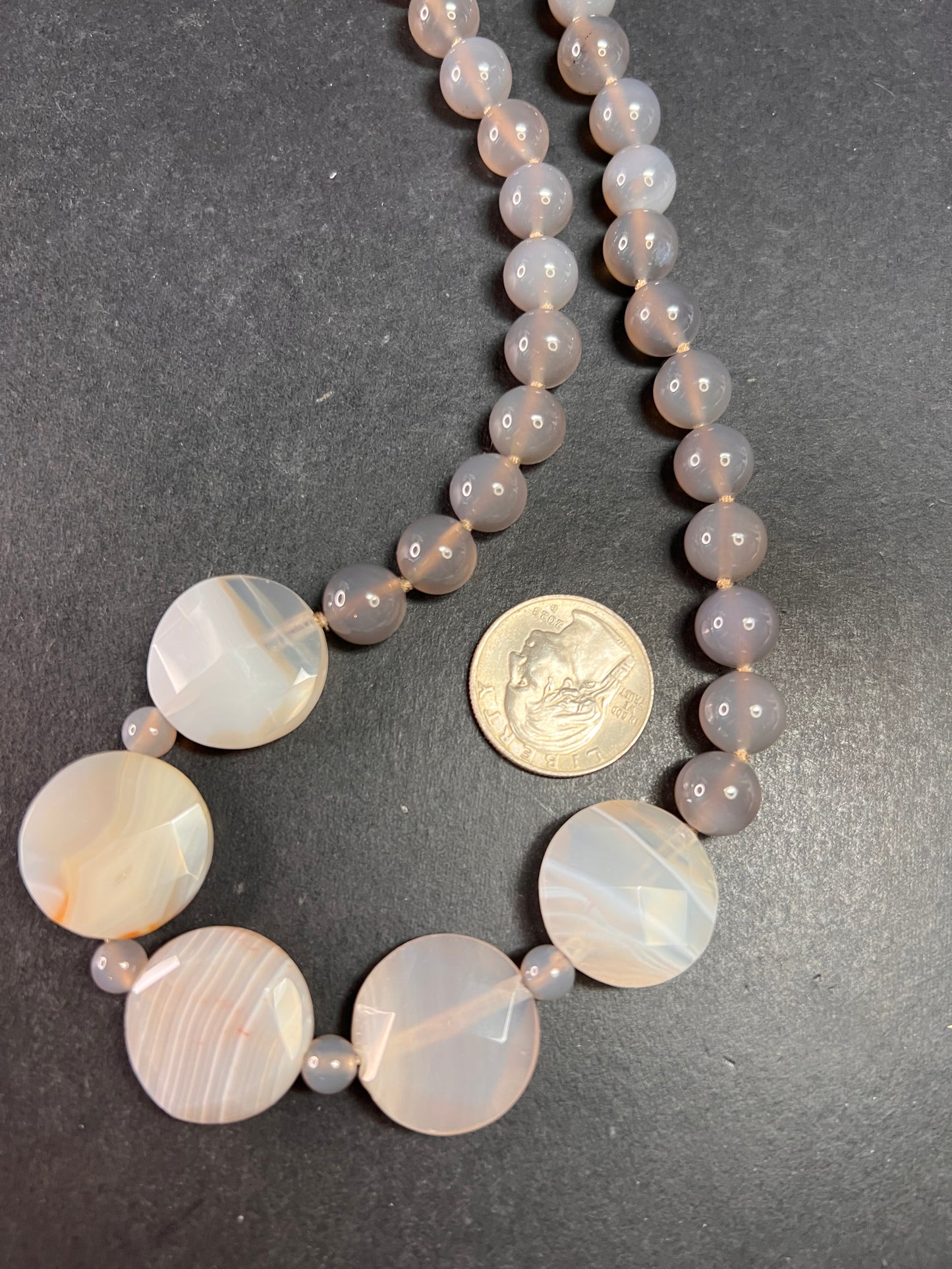 NEW Botswana agate necklace with sterling silver clasp