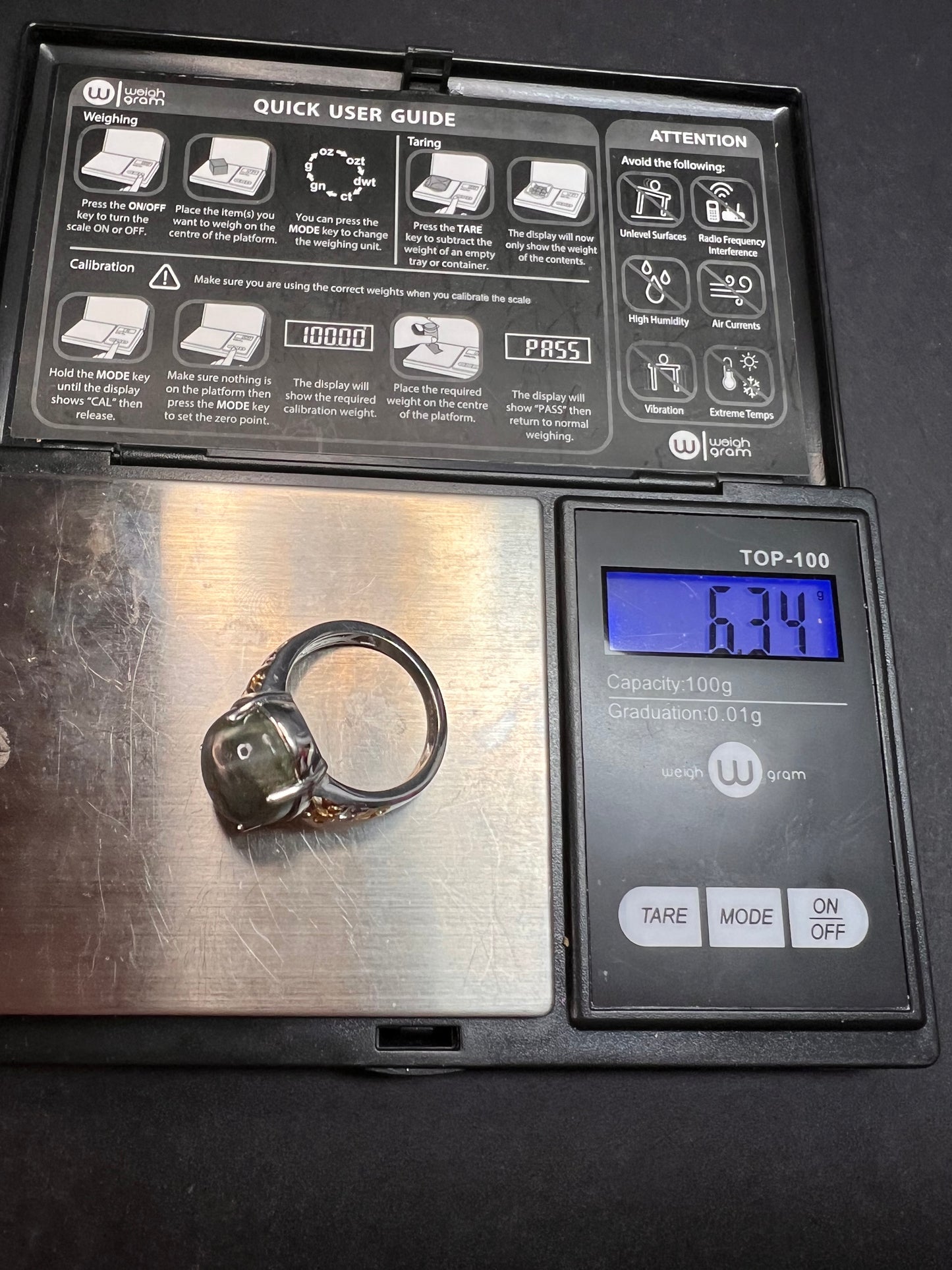 NEW Karis labradorite two toned ring size 9