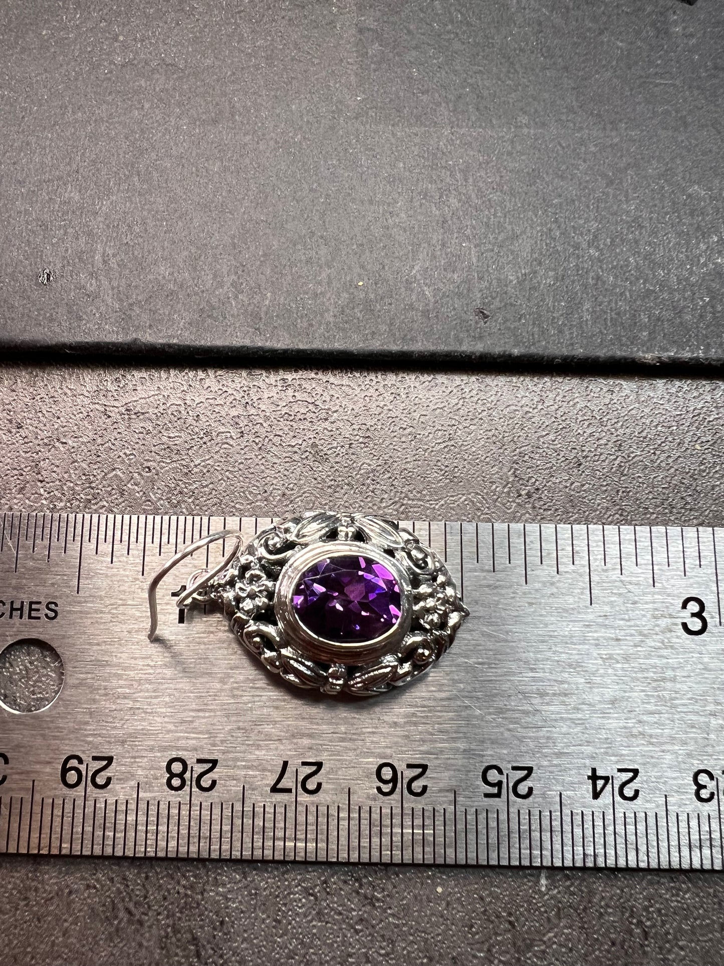 NEW Bali rose de France amethyst sterling silver dragonfly earrings