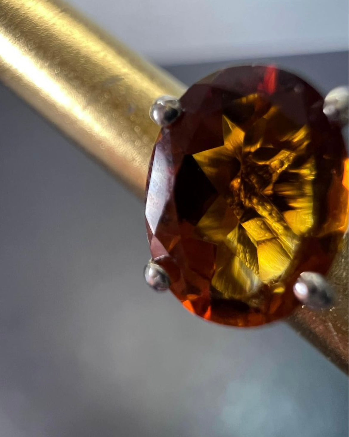 Mandarin citrine sterling silver stud earrings