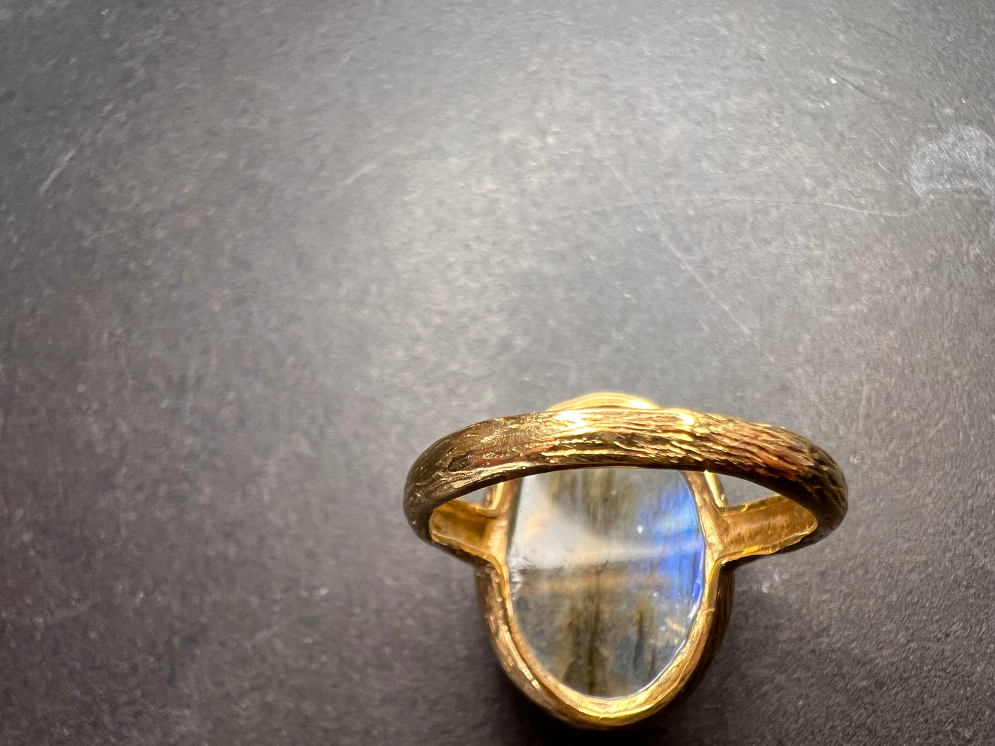SIG Labradorite size 9 ring in gold tone