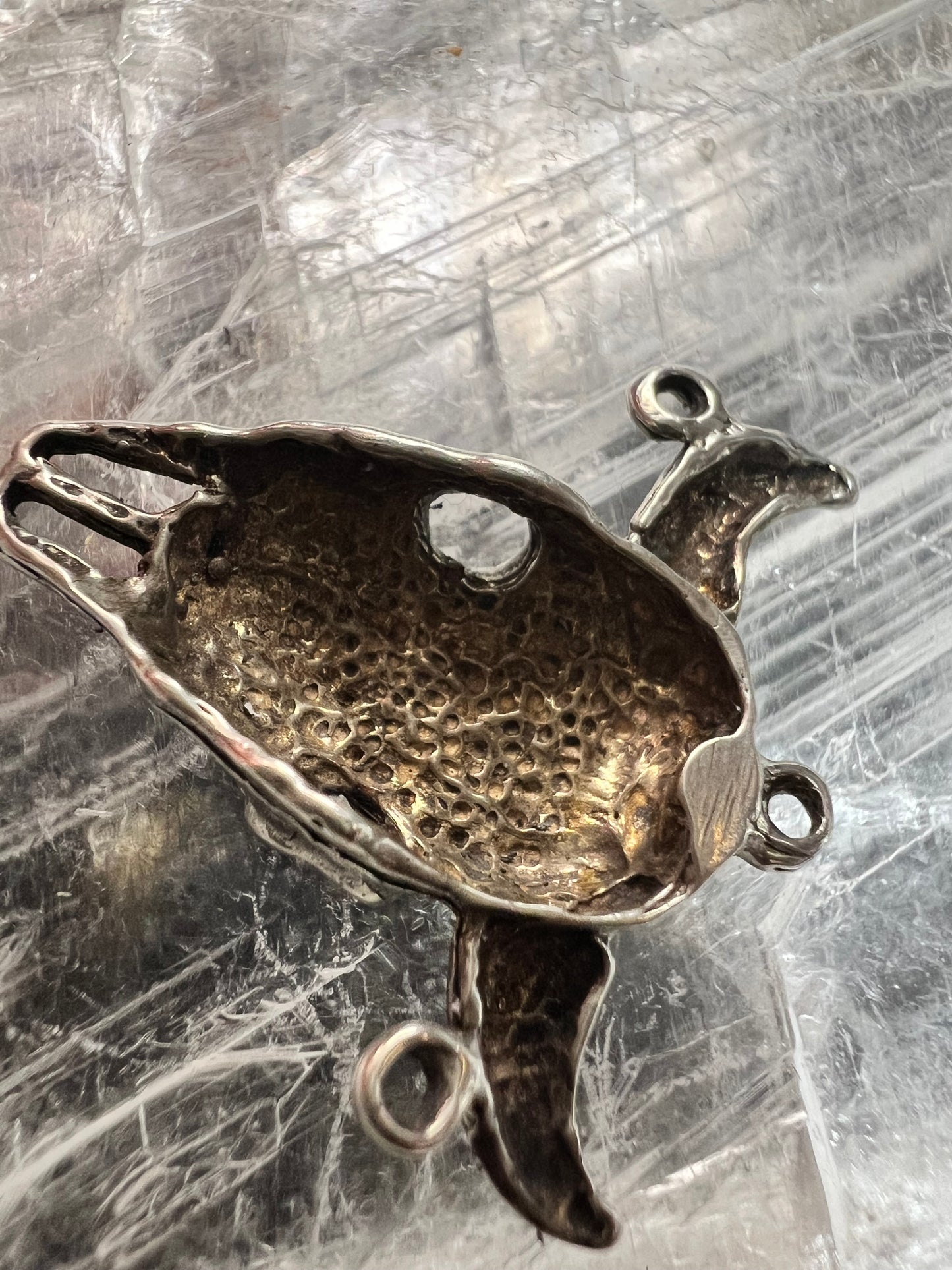 Vintage Sterling Silver Bull Skull Pendant Charm Jewelry Finding