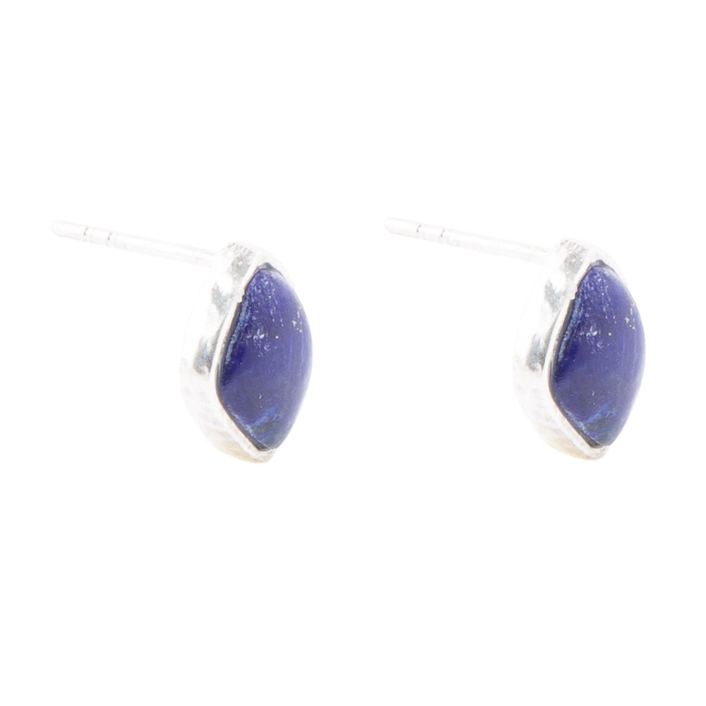 Barse Abstract Blue Lapis and Sterling Silver Post Earrings