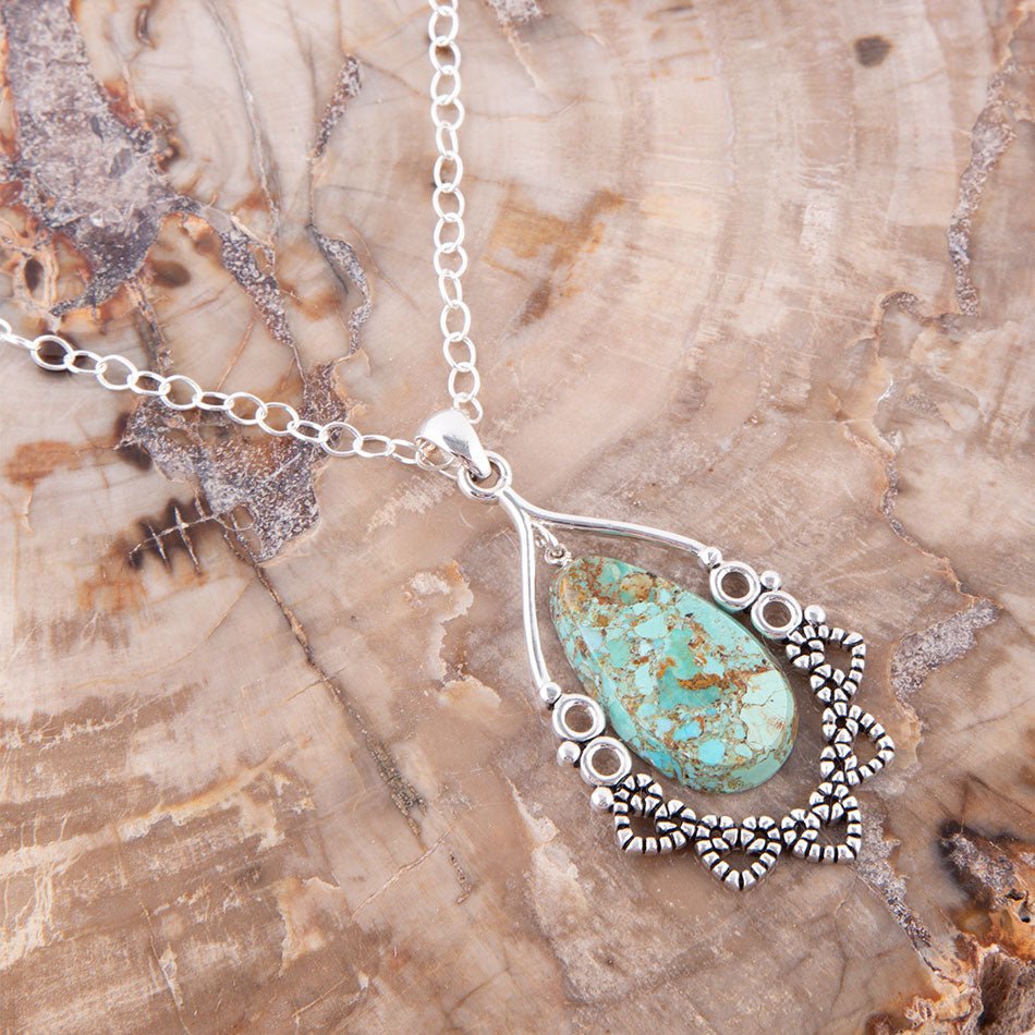 Barse Lace Turquoise and Sterling Silver Necklace