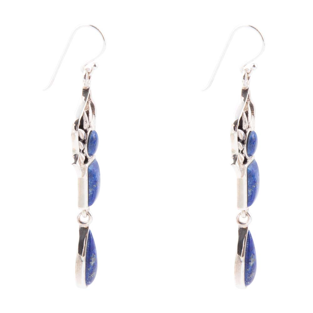 Barse Albie Blue Lapis and Sterling Silver Drop Earrings