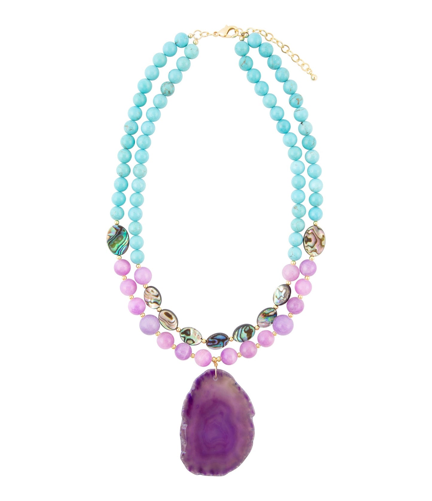 Aruba Purple Jade Statement Pendant Necklace