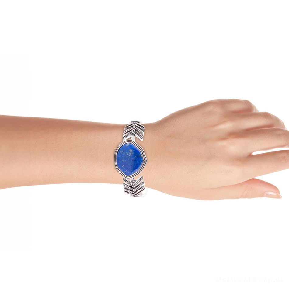 Barse Blue Lapis and Sterling Silver Statement Cuff