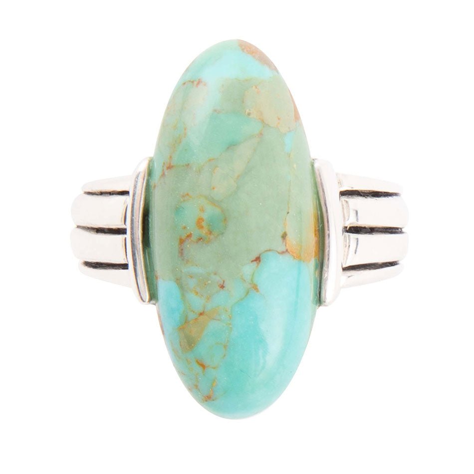 Barse Bold Green Turquoise and Sterling Silver Ring
