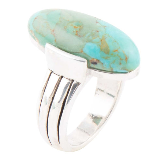 Barse Bold Green Turquoise and Sterling Silver Ring