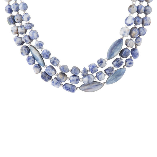 Barse Denim Kyanite Blue Lapis Sterling Silver Strand Necklace