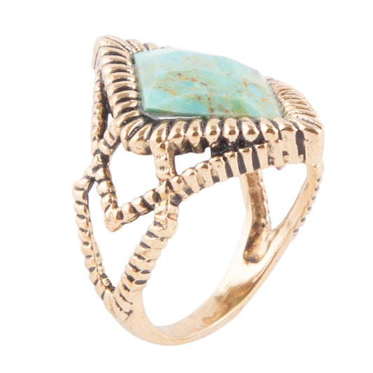 Barse Diamond Days Blue Turquoise and Golden Ring