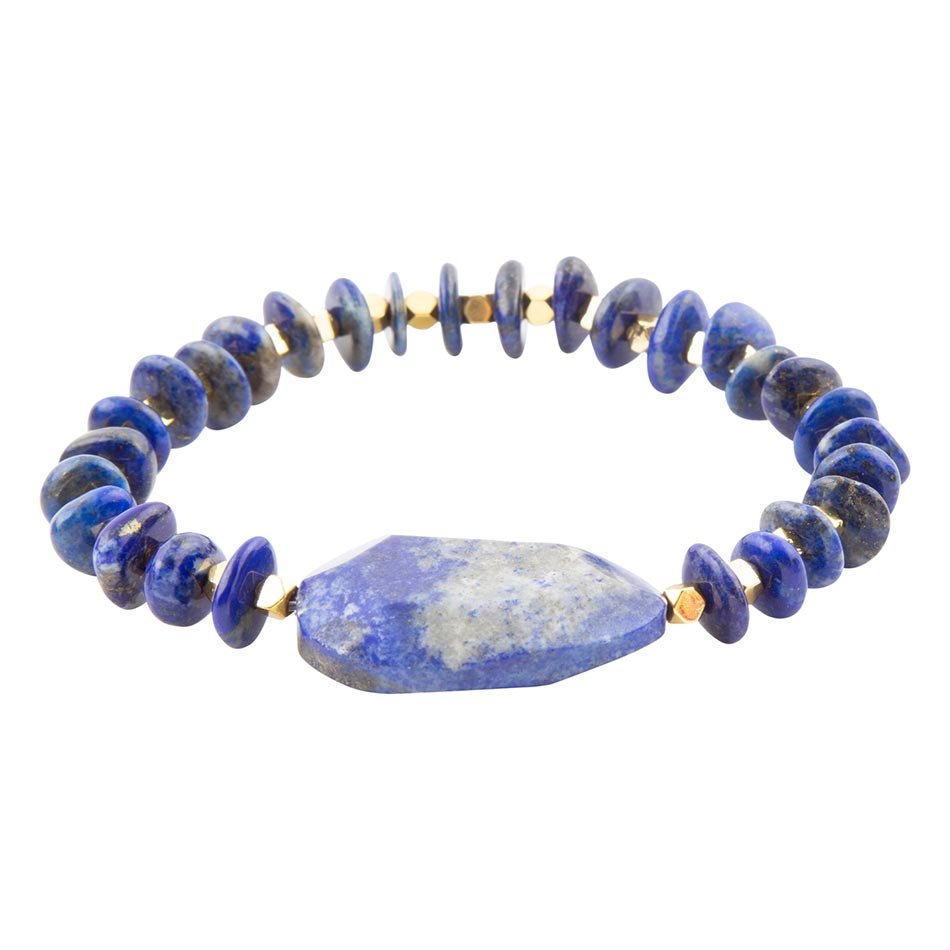 Barse Dreamy  Blue Lapis Chunky Golden Bracelet