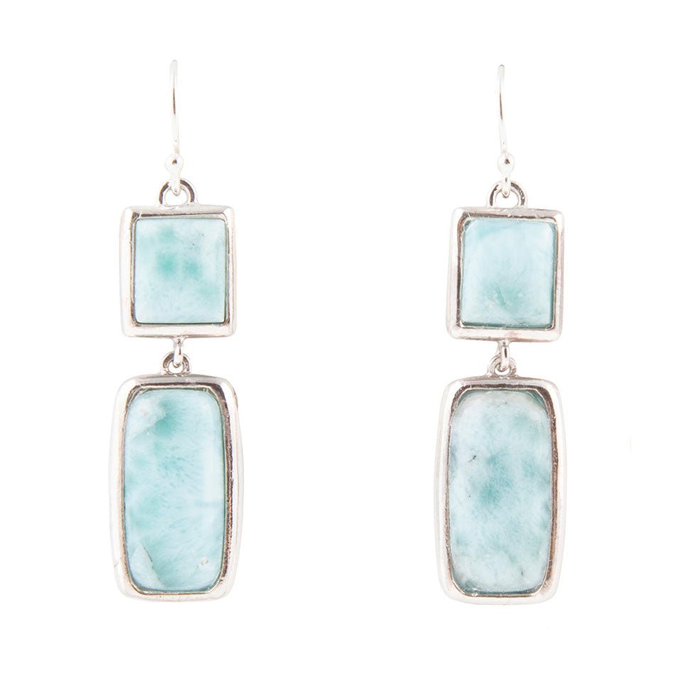 Barse Drops of Blue Larimar Sterling Silver Earrings
