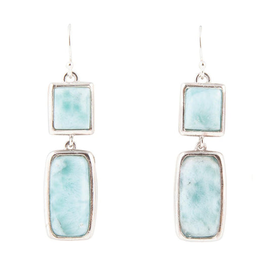 Barse Drops of Blue Larimar Sterling Silver Earrings
