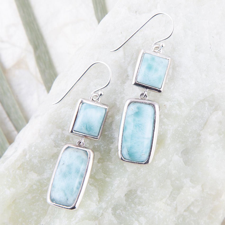 Barse Drops of Blue Larimar Sterling Silver Earrings