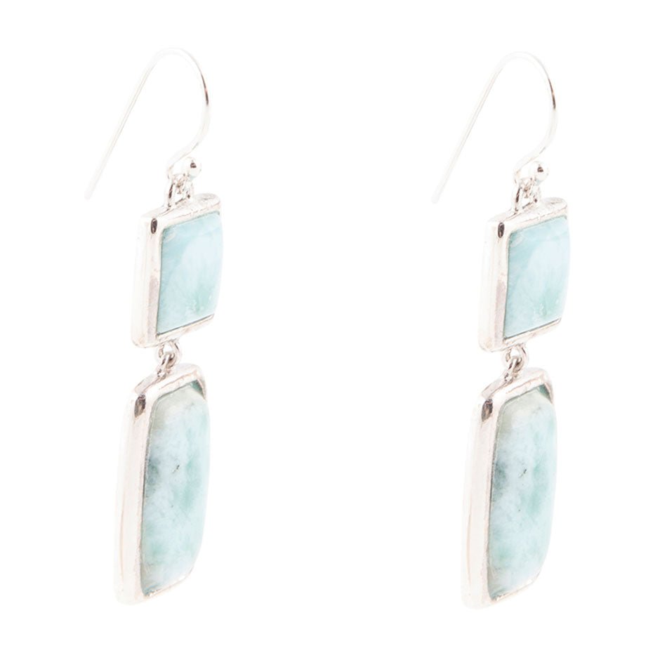 Barse Drops of Blue Larimar Sterling Silver Earrings
