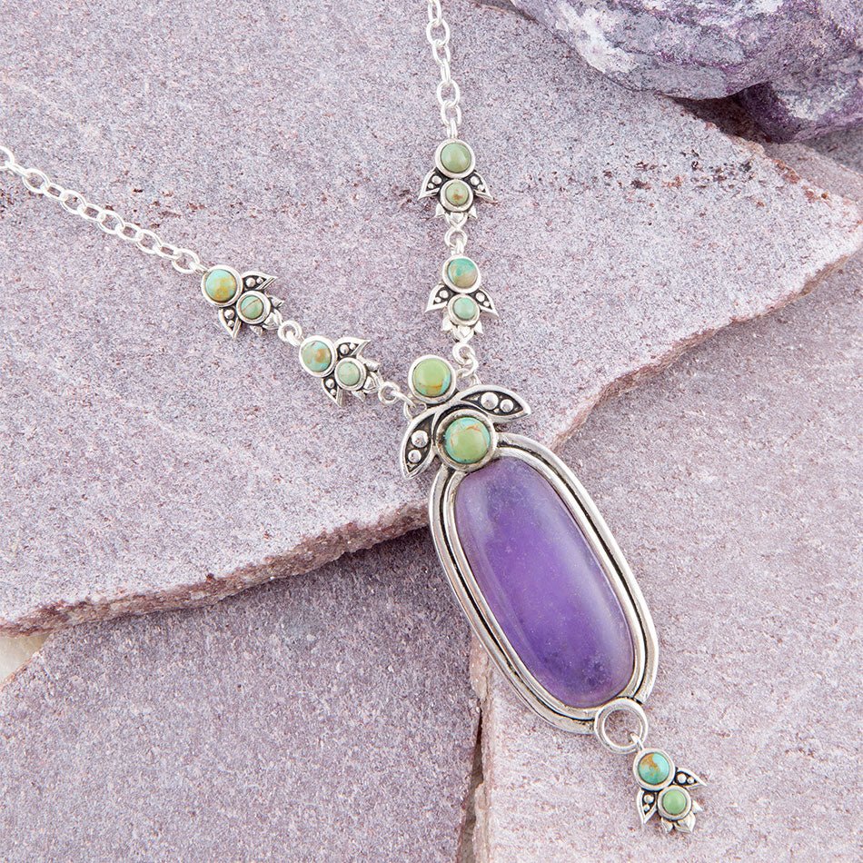 Barse Emile Purple Quartz Sterling Silver Pendant Necklace