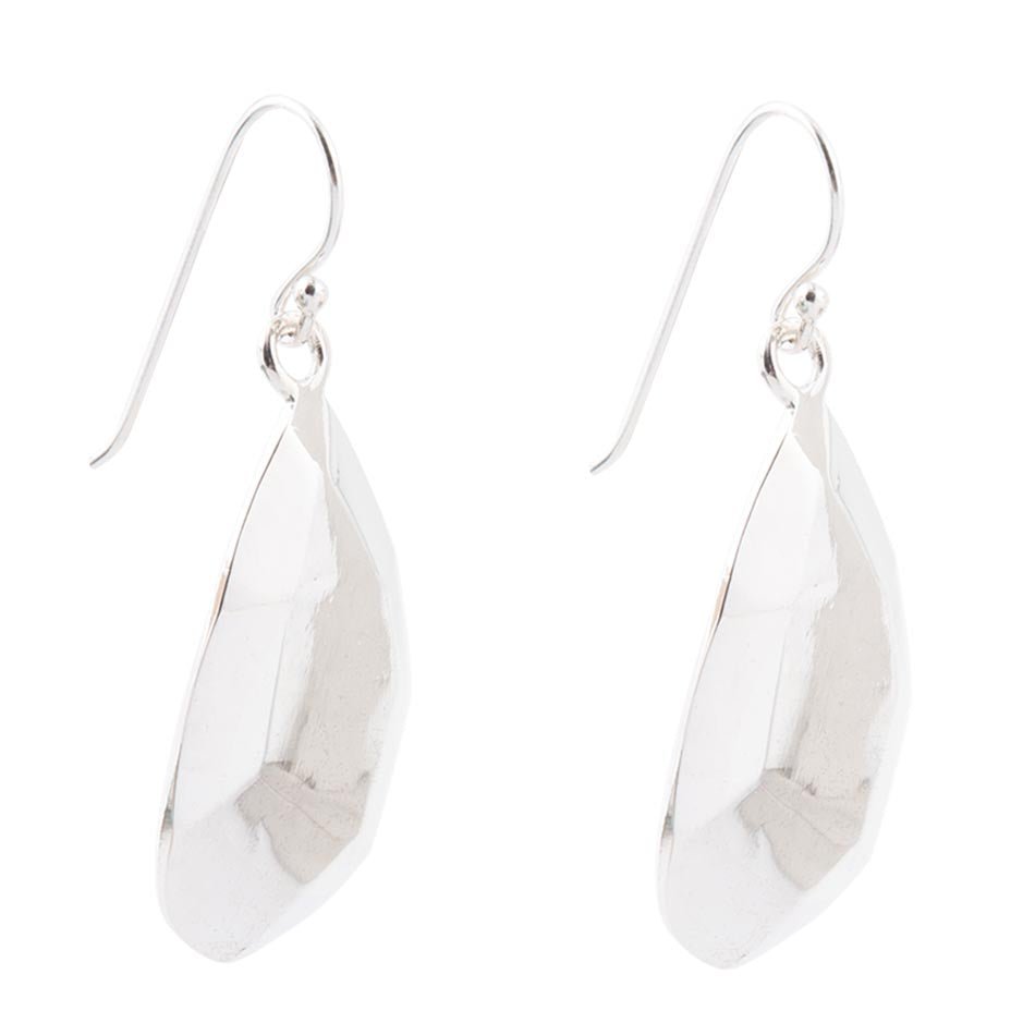 Faceted Sterling Silver Drop Earrings