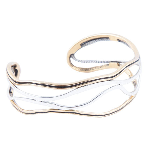 Barse Fresh Two Toned Sterling Silver and Bronze Cuff Bracelet