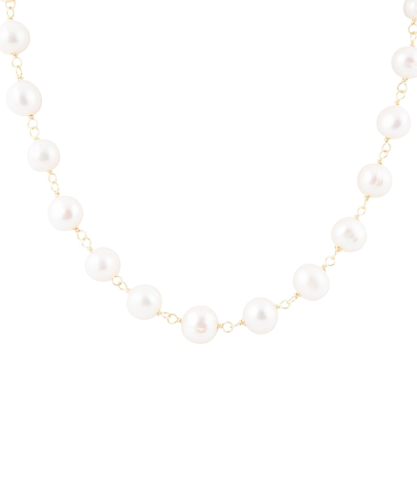 Barse Golden Chain and White Pearl Necklaces