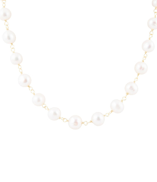 Barse Golden Chain and White Pearl Necklaces