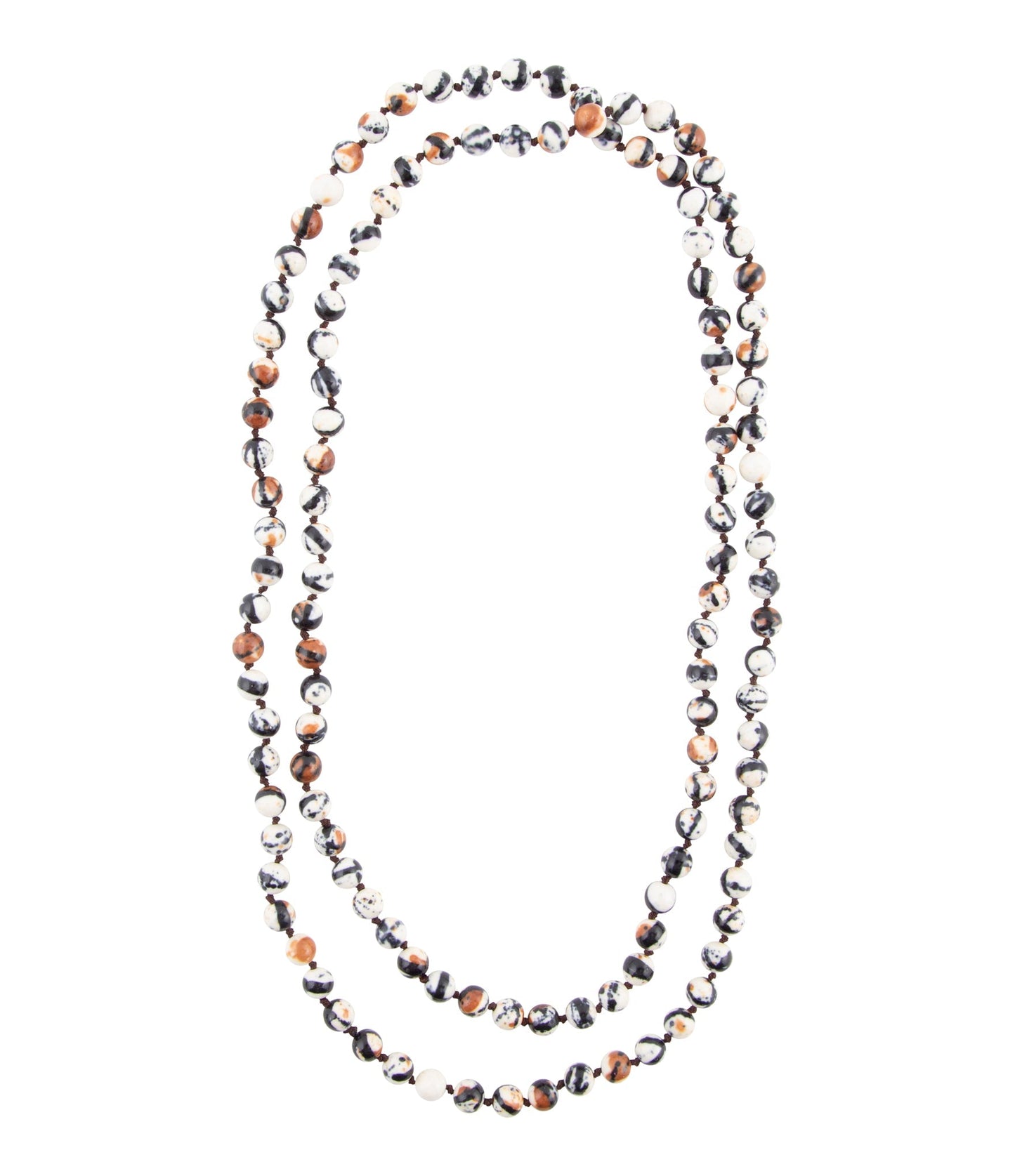 Barse Immeasurable Jasper Black and White Wrap Necklace