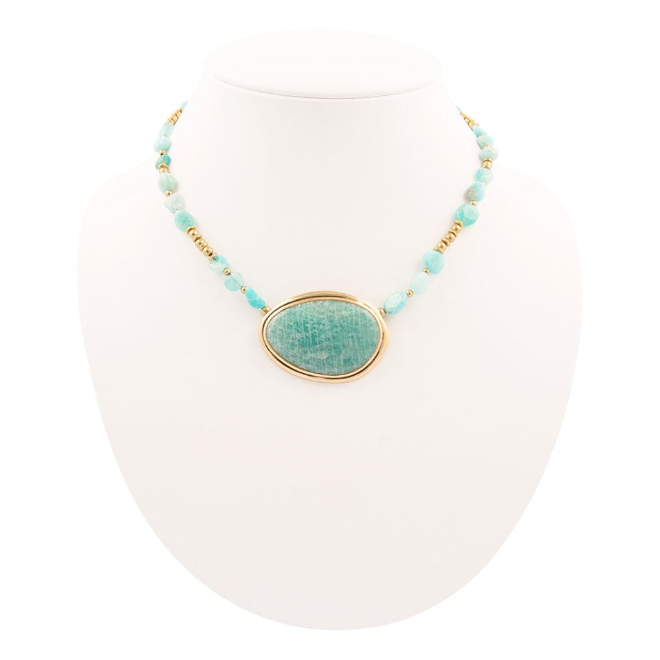 Impressions of Blue Amazonite Freeform Necklace