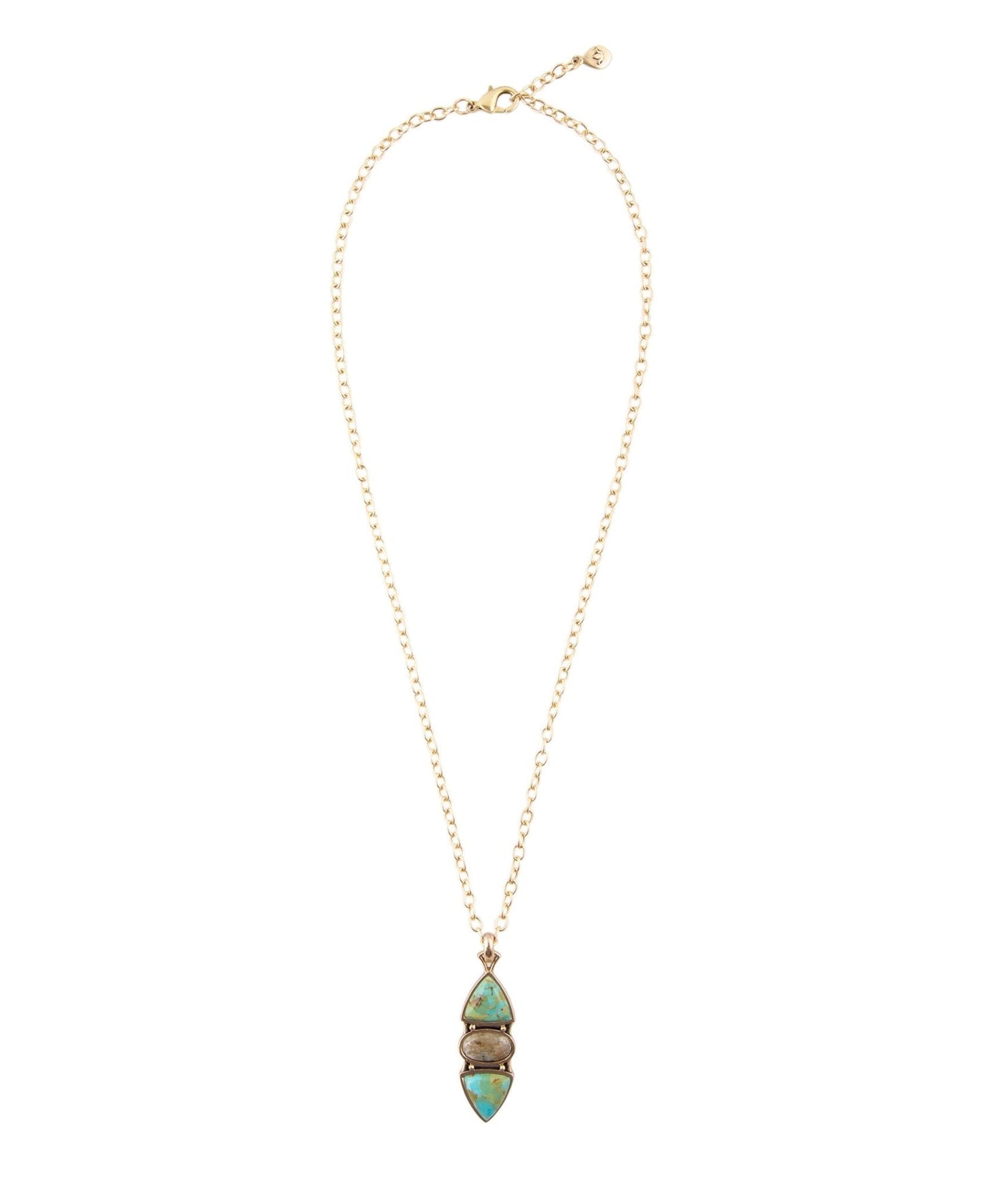 Barse Labradorite and Turquoise Pendant Necklace