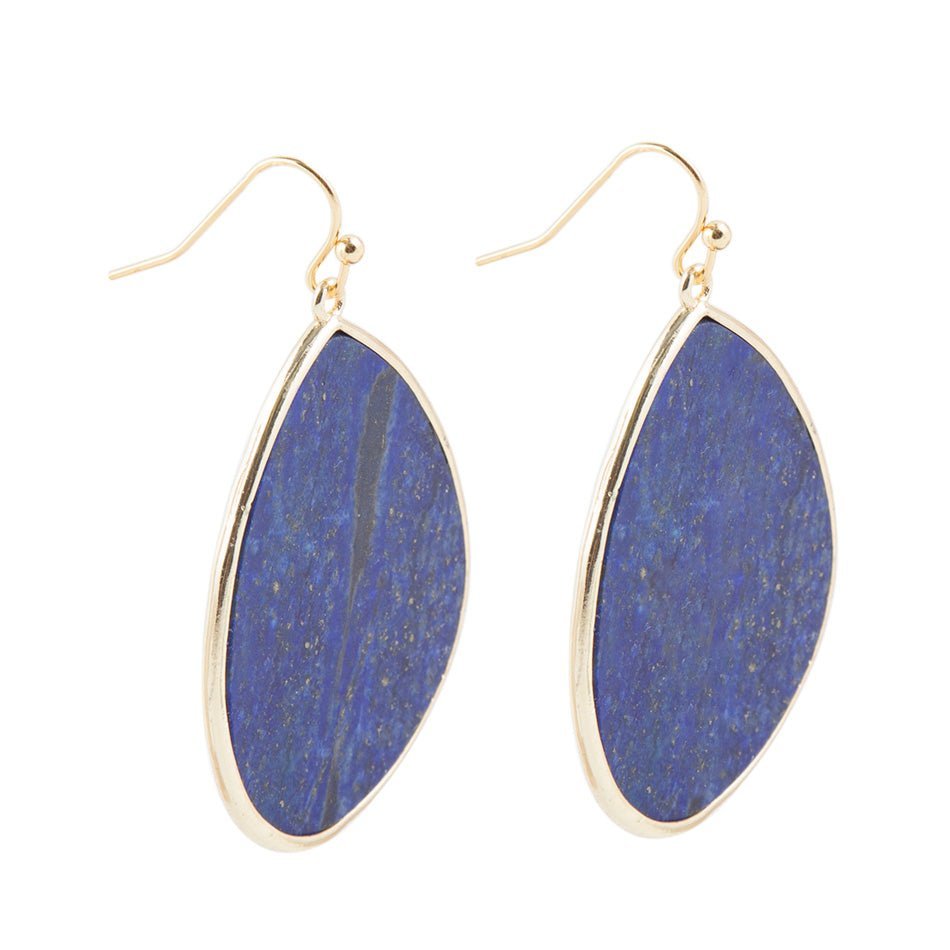 Barse Lapis Slab Drop Earrings