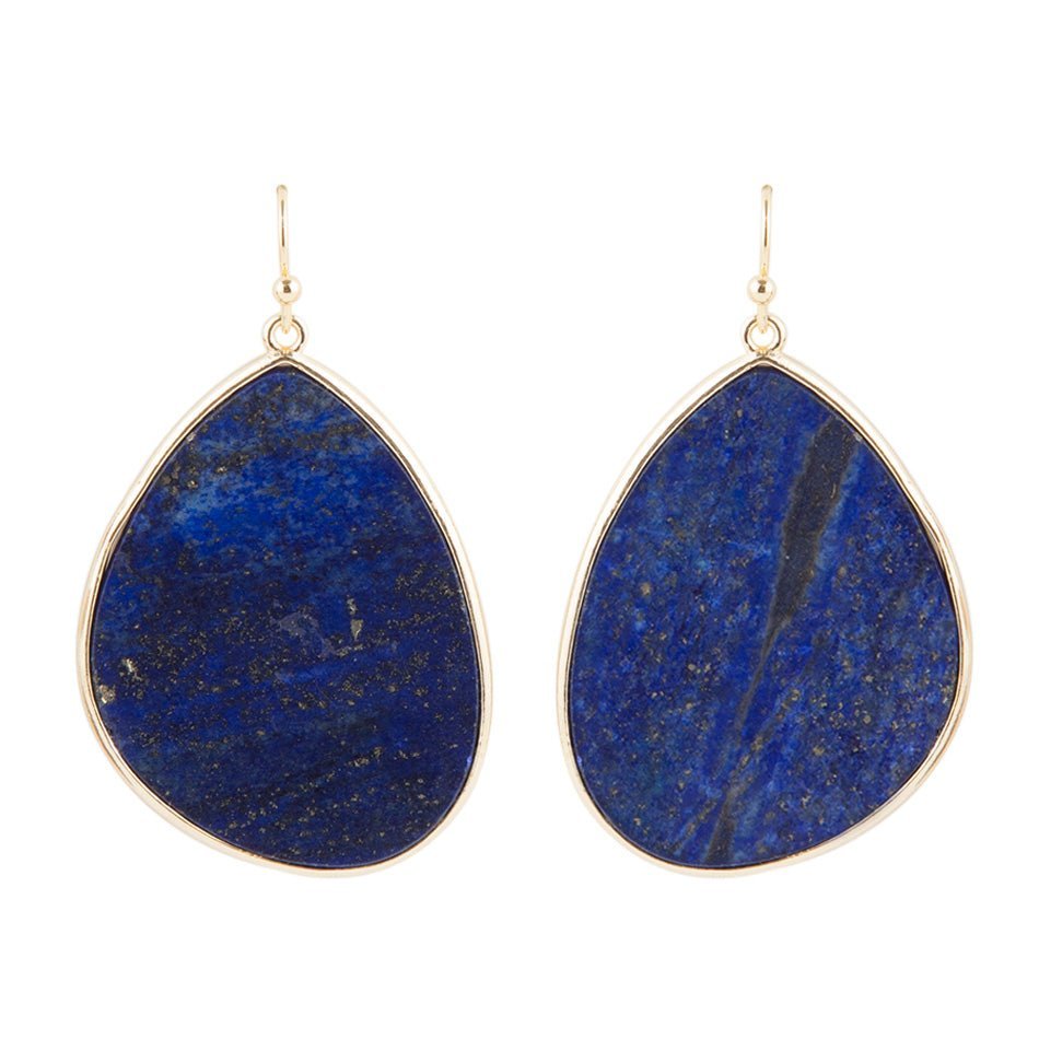 Barse Lapis Slab Drop Earrings