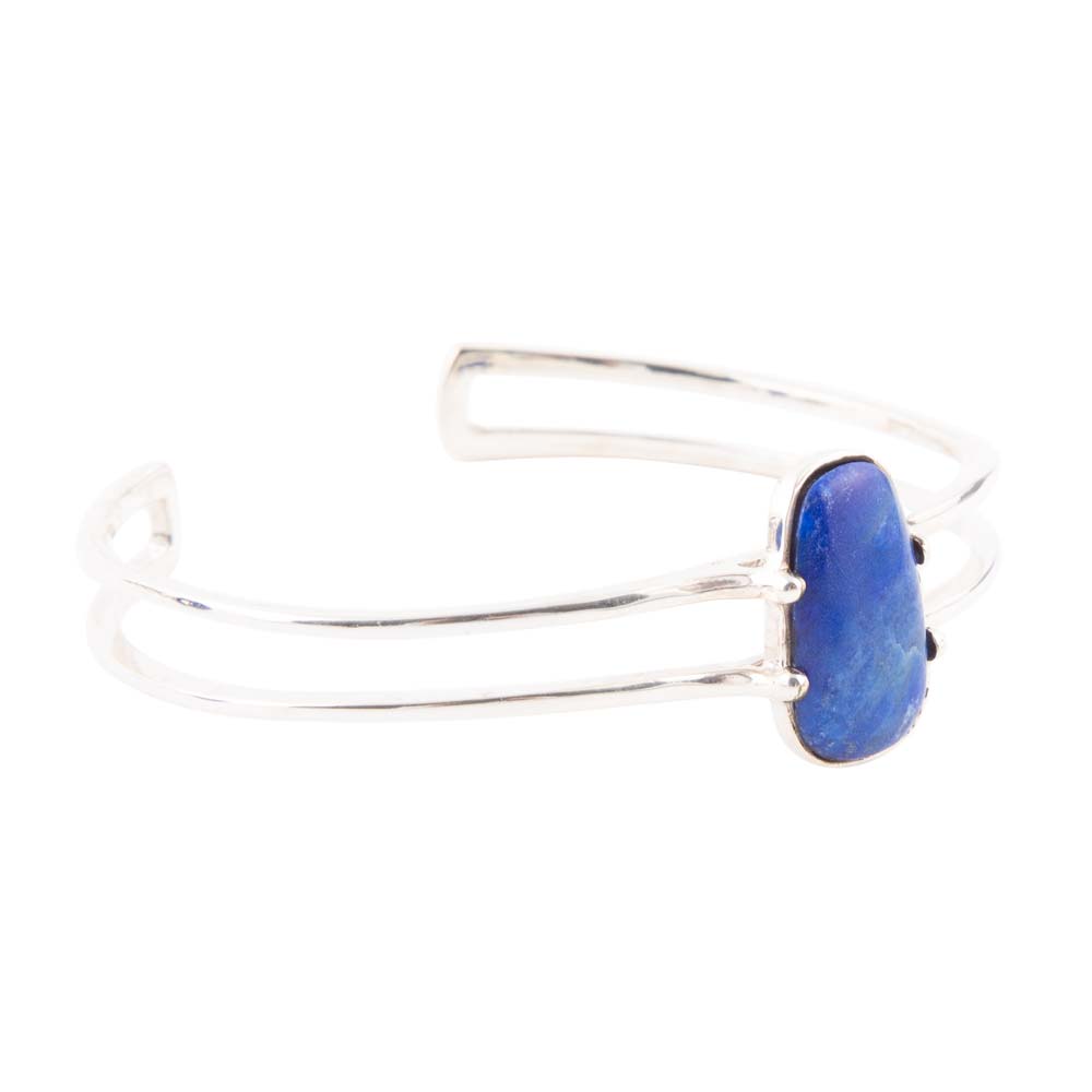 Barse Madeleine Blue Lapis and Sterling Silver Cuff Bracelet
