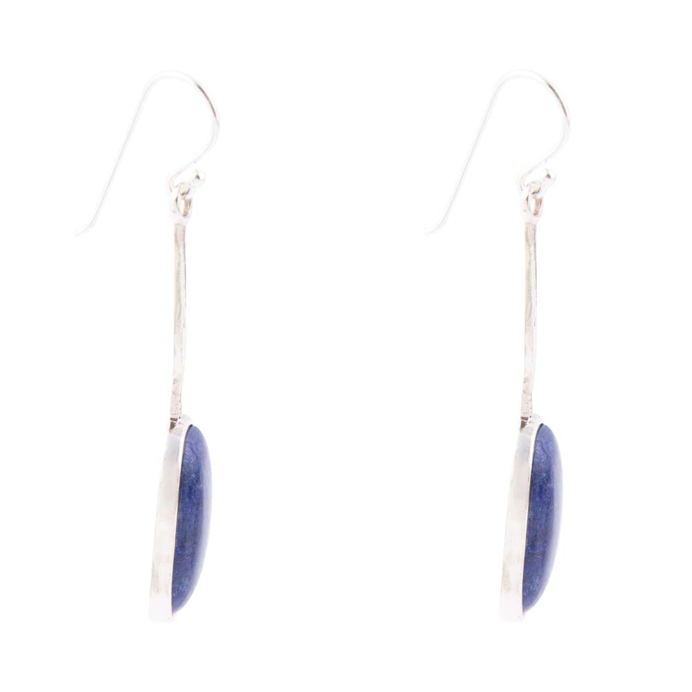 Barse Madeleine Blue Lapis and Sterling Silver Drop Earrings