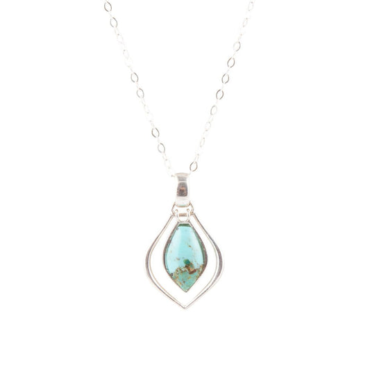 Barse Melita Blue Turquoise and Sterling Silver Necklace