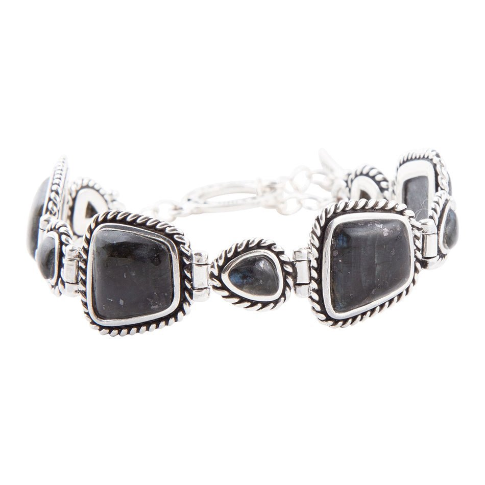 Barse Midnight Labradorite and Sterling Silver Toggle Bracelet