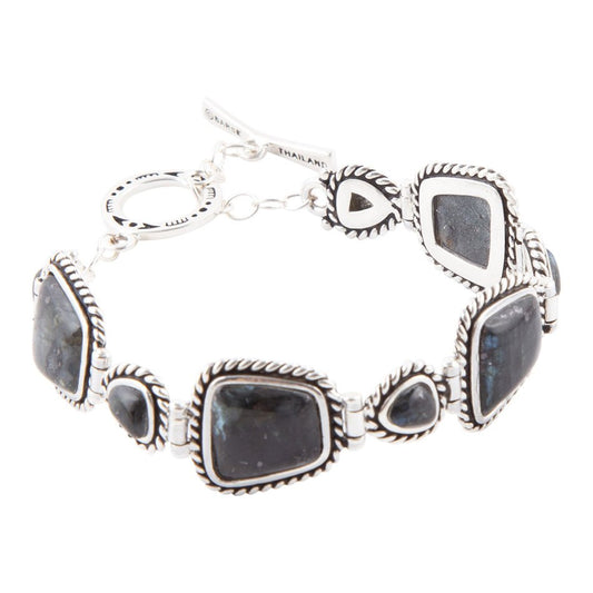 Barse Midnight Labradorite and Sterling Silver Toggle Bracelet