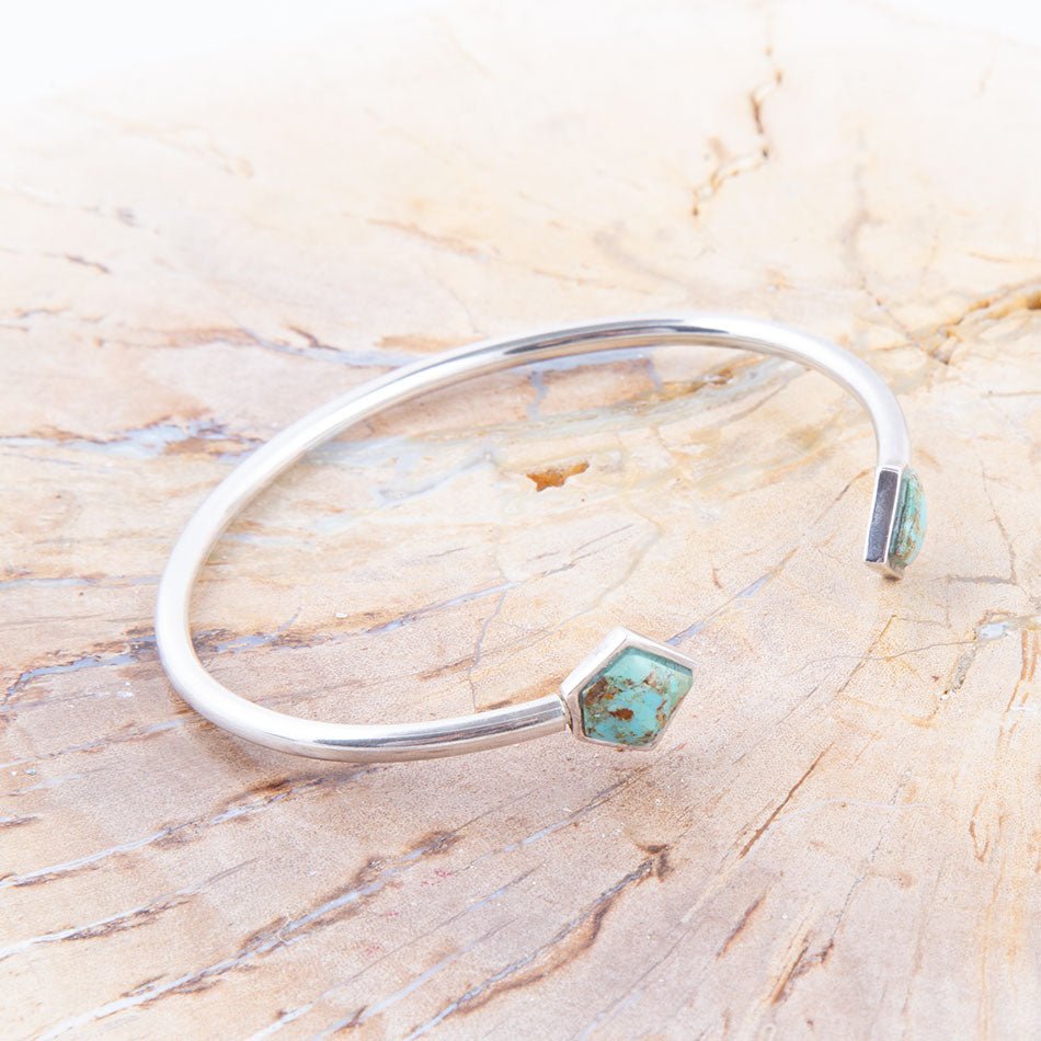 Barse Mirror Image Blue Turquoise and Sterling Silver Cuff Bracelet