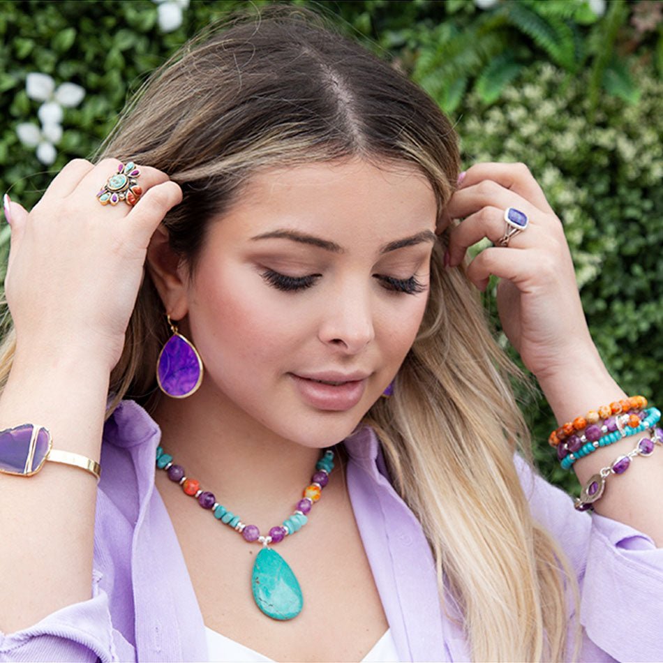 Native Color Turquoise Multi Stone Ring