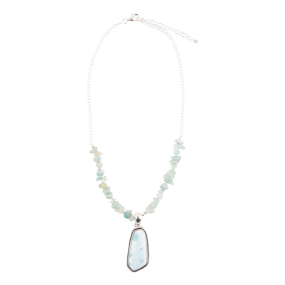 Barse Natural Wonders Blue Larimar and Sterling Silver Necklace
