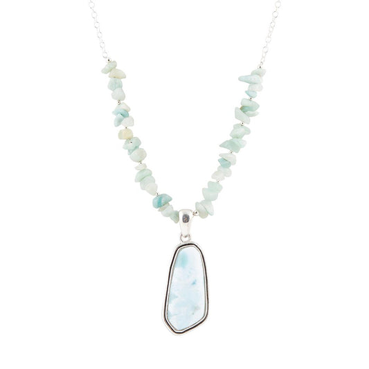Barse Natural Wonders Blue Larimar and Sterling Silver Necklace