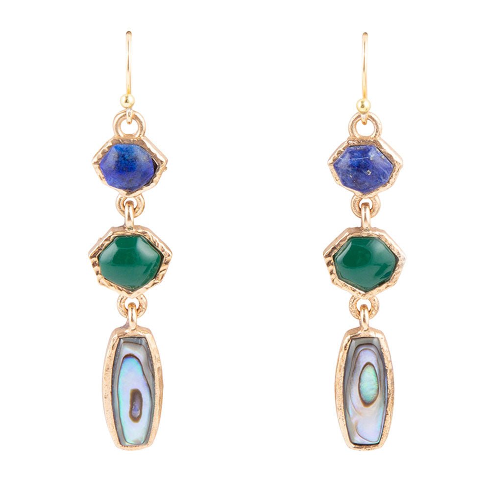 Barse Odyssey Lapis Multi-Stone Earrings