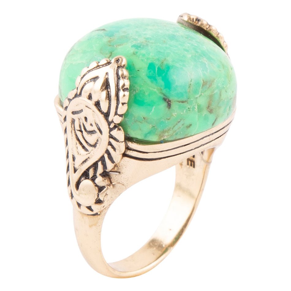Ornate Lime Turquoise Ring