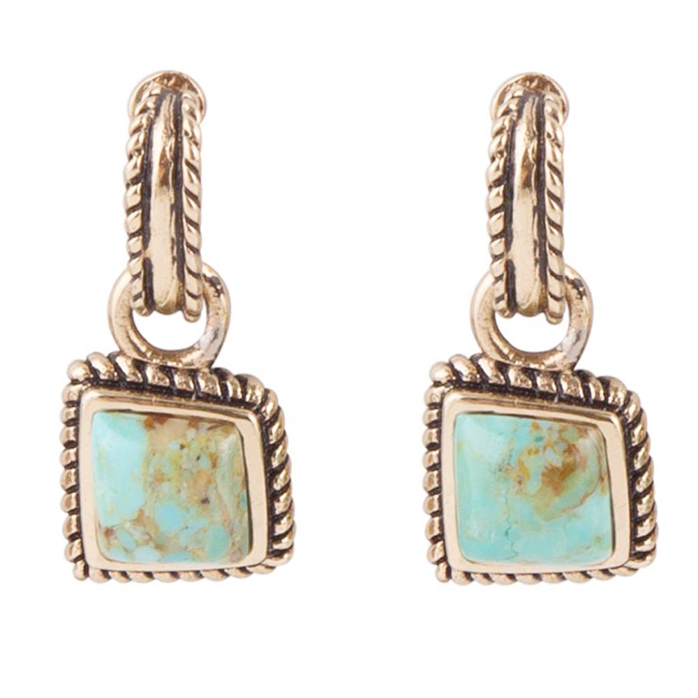 Barse Roped Around Turquoise and Bronze Earrings